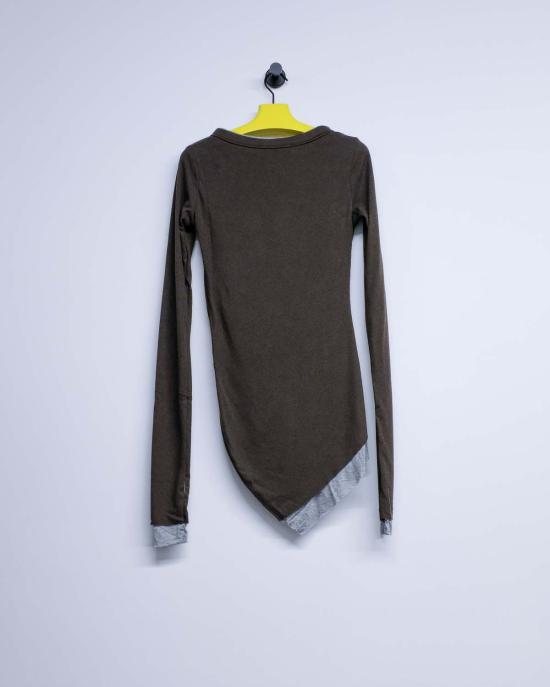  에드워드 커밍 스웨터 울 저지 바나나 트위스트 탑 다크 카키 - EDWARD CUMING