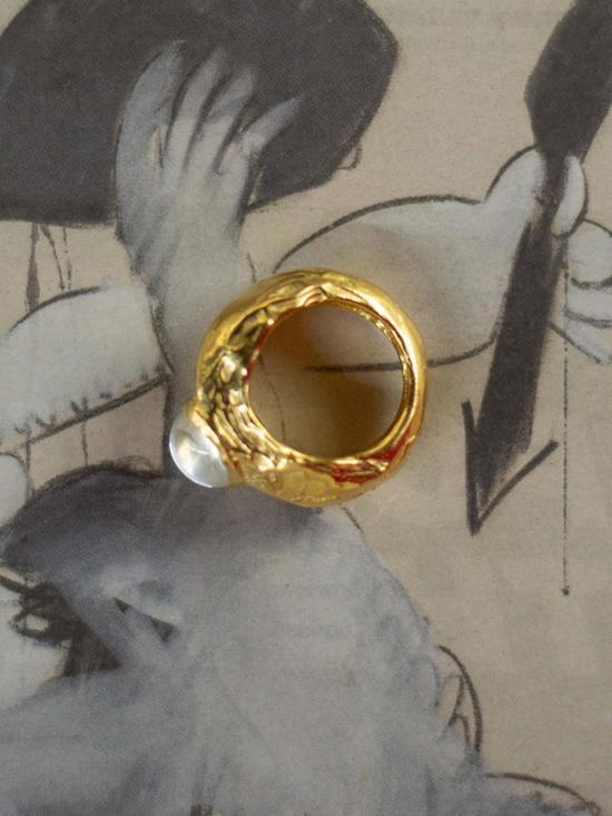  시무에로 반지 Simuero Fruta Agua 링 골드/화이트 크리스탈 - SIMUERO