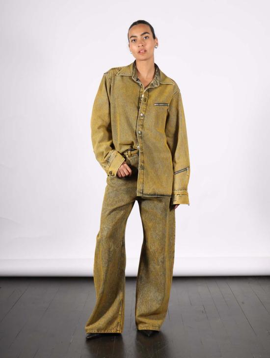  MM6 메종마르지엘라 블라우스 Mm6 메종 마르지엘라 긴팔 셔츠 옐로우 - MM6 MAISON MARGIELA