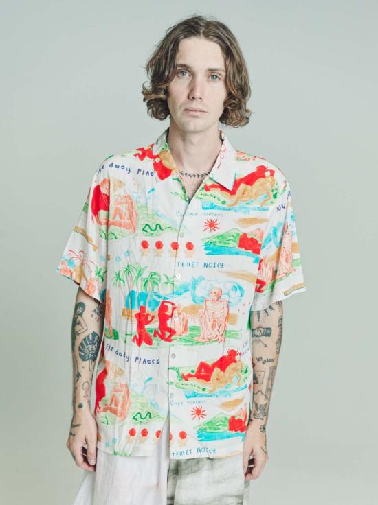  엔드리스 조이 반팔 셔츠 텐셀 멀리 떨어진 곳 반팔  에크루