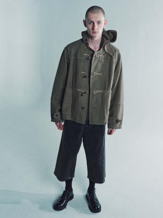  아워레가시 후드 티셔츠 Our Legacy Bath Wool Cropped Duffle Peafowl