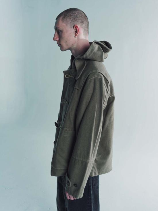  아워레가시 후드 티셔츠 Our Legacy Bath Wool Cropped Duffle Peafowl - OUR LEGACY