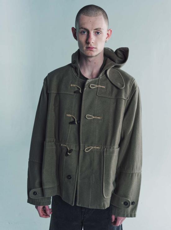  아워레가시 후드 티셔츠 Our Legacy Bath Wool Cropped Duffle Peafowl - OUR LEGACY