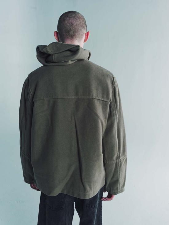  아워레가시 후드 티셔츠 Our Legacy Bath Wool Cropped Duffle Peafowl - OUR LEGACY