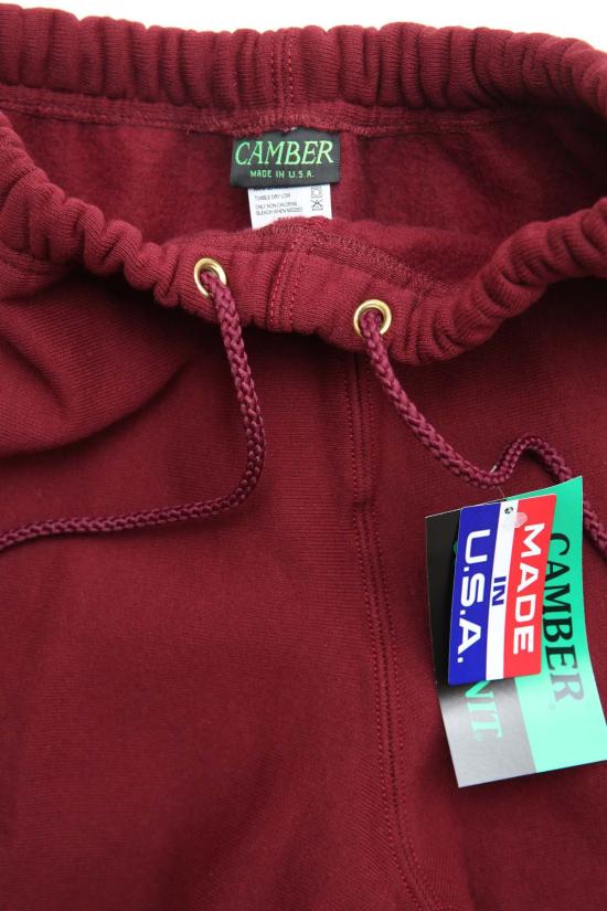  캠버 트레이닝/조거 팬츠 #233 크로스 니트 헤비웨이트 스웨트 팬츠 버건디 - CAMBER