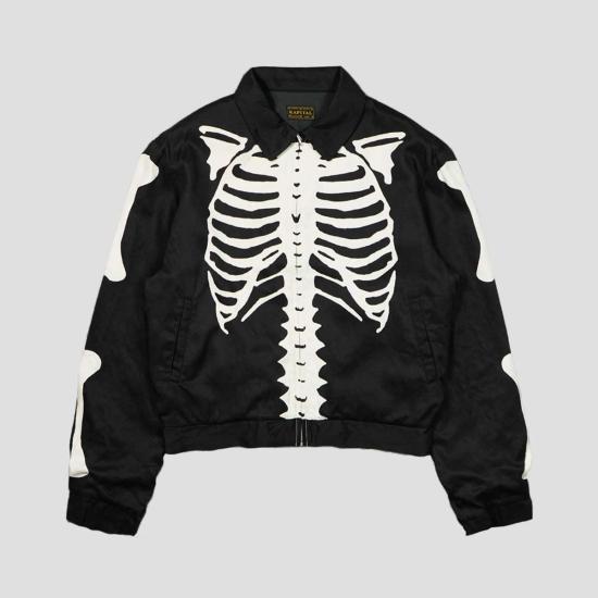  캐피탈 봄버 자켓 Kapital Rayon Twill Bone 드리즐러 재킷 블랙 - KAPITAL