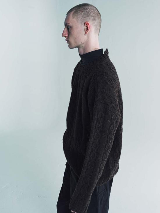  아워레가시 터틀넥 Our Legacy Welsh Wool 체인 니트 유아용 팝오버 블랙 - OUR LEGACY