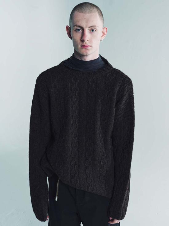  아워레가시 터틀넥 Our Legacy Welsh Wool 체인 니트 유아용 팝오버 블랙