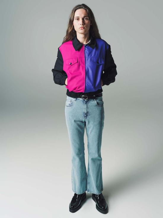  어니스트 더블유 베이커 자켓 어니스트 W. 베이커 컬러 블록 해링턴 재킷 퓨시아/퍼플 - ERNEST W. BAKER