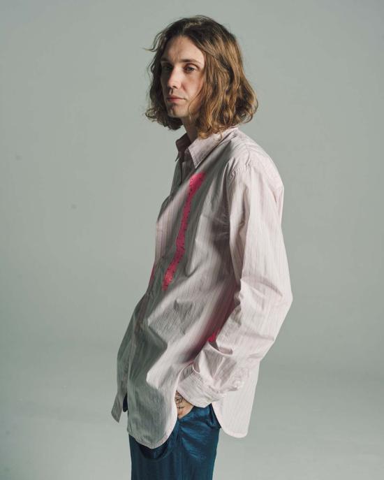  에드워드 커밍 긴팔 셔츠 핑크 & 퍼플 리본 프린트 클래식  핑크/퍼플 - EDWARD CUMING