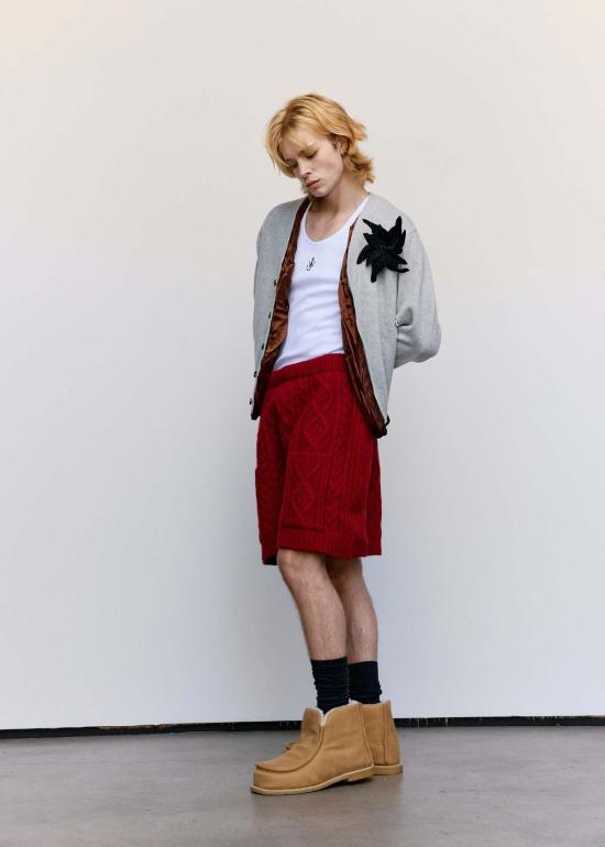  JW앤더슨 가디건 JW 앤더슨 새틴 라이닝 카디건 라이트 그레이 - JW ANDERSON