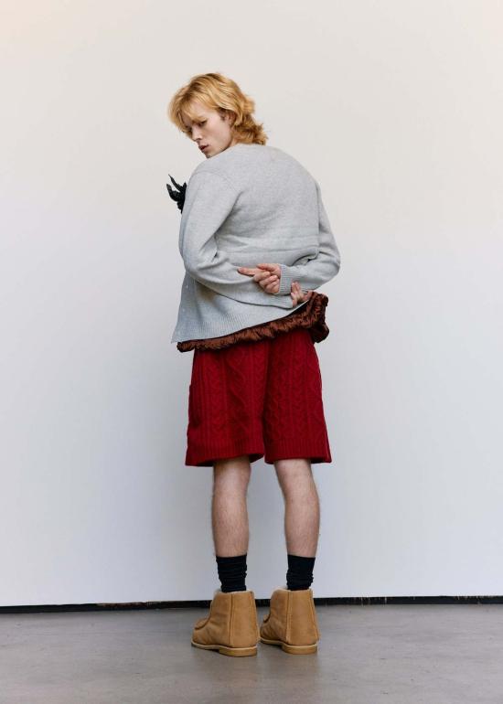  JW앤더슨 가디건 JW 앤더슨 새틴 라이닝 카디건 라이트 그레이 - JW ANDERSON