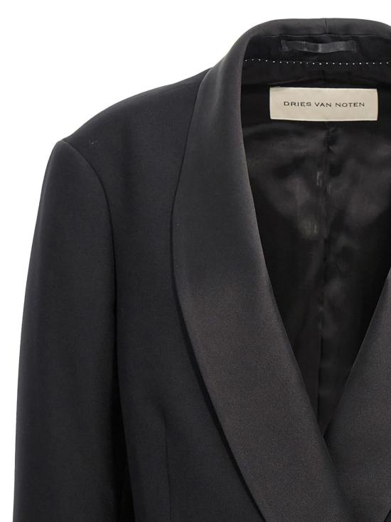  드리스 반 노튼 수트 자켓 Dries Van Noten 블링커 턱스 블레이저 블랙 - DRIES VAN NOTEN