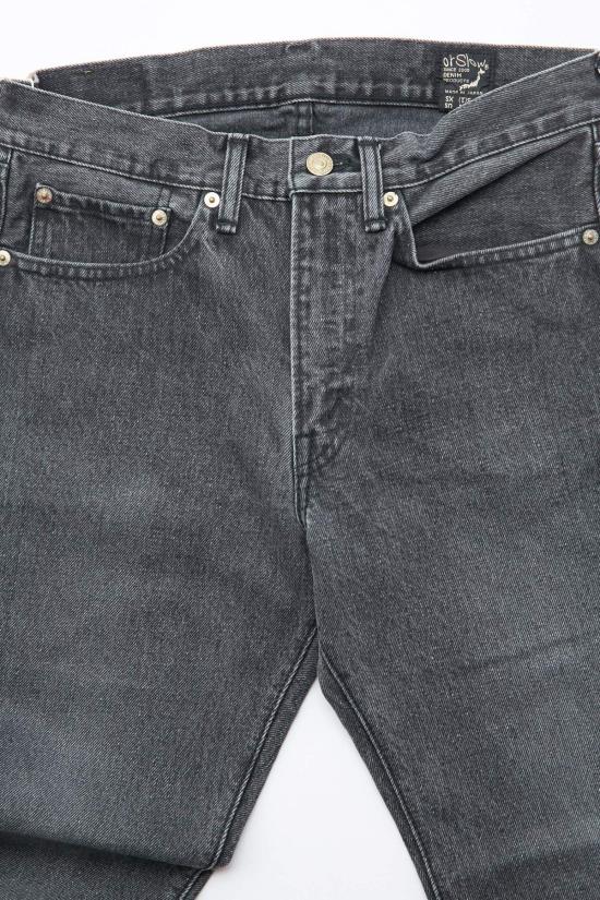  오어슬로우 데님 팬츠 Orslow 107 아이비핏 슬림진 블랙 데님 스톤 - ORSLOW