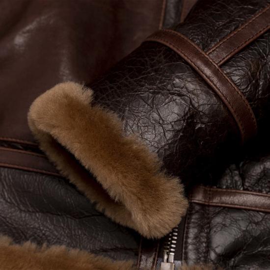  Shangri-la Heritage 가죽 자켓 샹그릴라 헤리티지 아비에이터 B 3 시어링 재킷 씰 브라운 - OTHER BRANDS