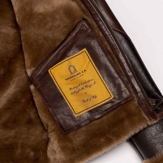  Shangri-la Heritage 가죽 자켓 샹그릴라 헤리티지 아비에이터 B 3 시어링 재킷 씰 브라운 - OTHER BRANDS