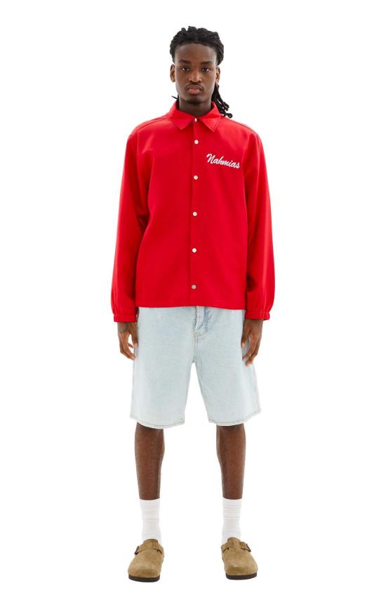  나미아스 자켓 미라클 아카데미 실크 코치 재킷 체리 레드