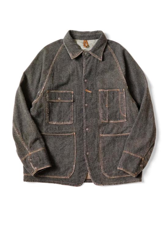  캐피탈 데님 자켓 Kapital Twill Aging Wool Cactus Coverall Charcoal