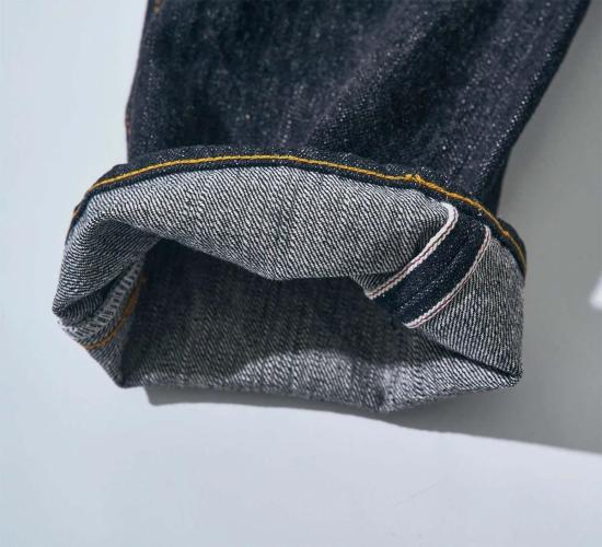  사무라이 진스 데님 팬츠 사무라이 진 17온스 슬림 테이퍼드 미드 라이즈 진 설파이드 블랙 - SAMURAI JEANS