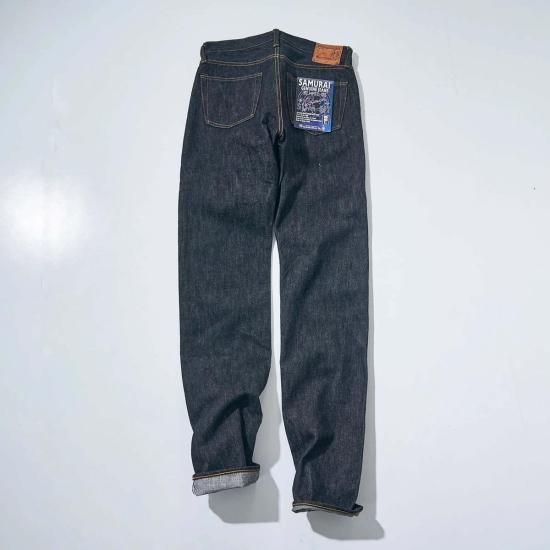  사무라이 진스 데님 팬츠 사무라이 진 17온스 슬림 테이퍼드 미드 라이즈 진 설파이드 블랙 - SAMURAI JEANS