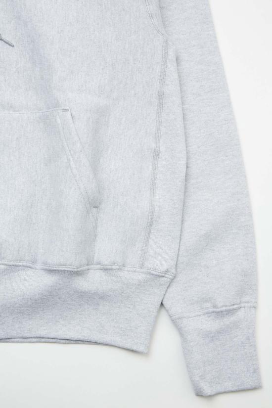  캠버 후드 티셔츠 크로스 니트 헤비웨이트 풀오버 후드 스웨트셔츠 그레이 - CAMBER