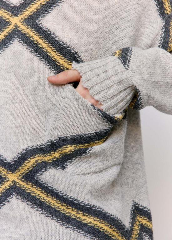  마르니 스웨터 Marni Argyle 브로큰 울 점퍼 그레이 - MARNI