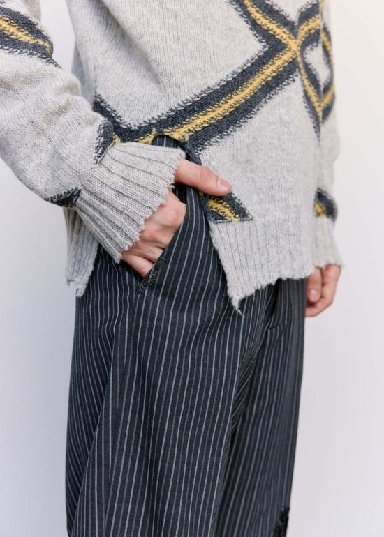  마르니 스웨터 Marni Argyle 브로큰 울 점퍼 그레이 - MARNI