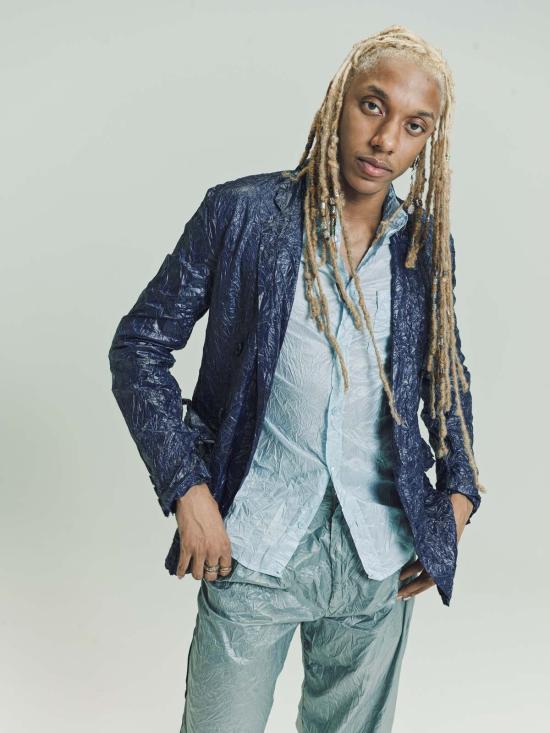  로에베 긴팔 셔츠 폴리 크링클  라이트 블루 - LOEWE