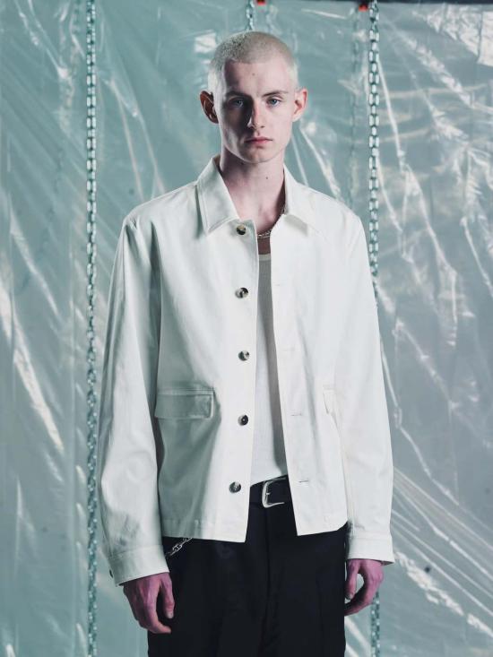  세컨드 레이어 자켓 2차/레이어 코튼 트윌 불독 셔츠 재킷 화이트