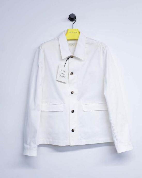  세컨드 레이어 자켓 2차/레이어 코튼 트윌 불독 셔츠 재킷 화이트 - SECOND/LAYER