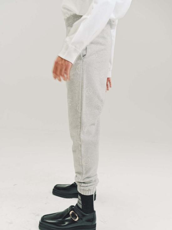  마틴로즈 스트레이트 팬츠 마틴 로즈 올오버 'R' 자카드 슬림 레그 트랙 팬츠 그레이 - MARTINE ROSE