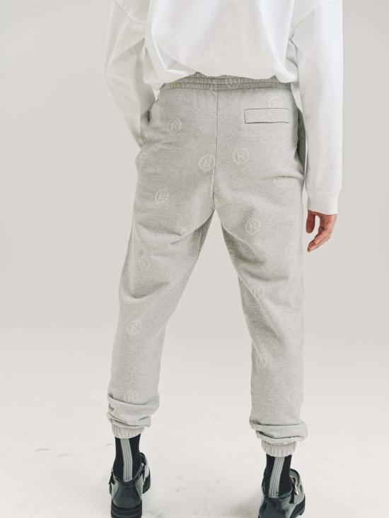  마틴로즈 스트레이트 팬츠 마틴 로즈 올오버 'R' 자카드 슬림 레그 트랙 팬츠 그레이 - MARTINE ROSE