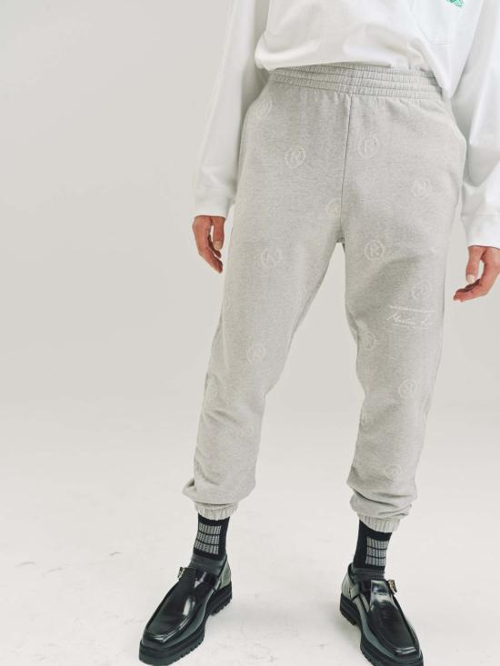  마틴로즈 스트레이트 팬츠 마틴 로즈 올오버 'R' 자카드 슬림 레그 트랙 팬츠 그레이 - MARTINE ROSE