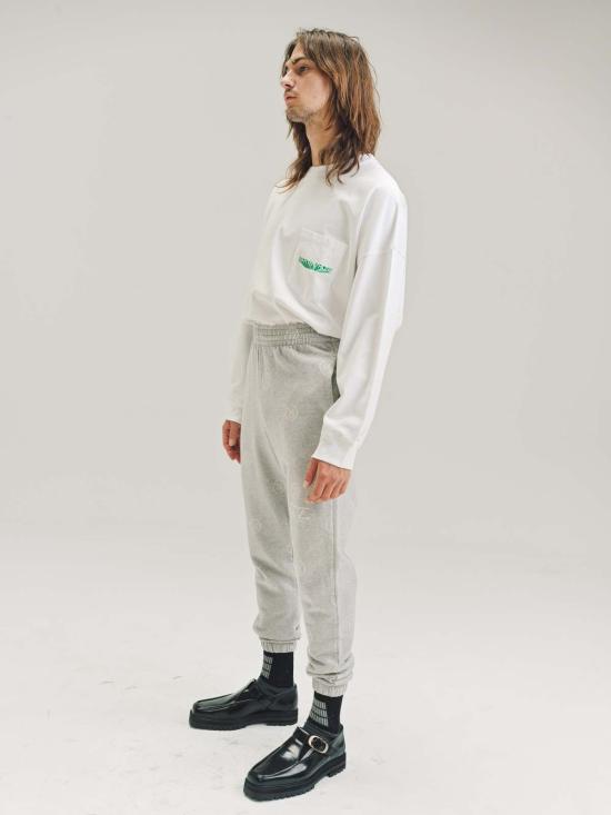  마틴로즈 스트레이트 팬츠 마틴 로즈 올오버 'R' 자카드 슬림 레그 트랙 팬츠 그레이 - MARTINE ROSE