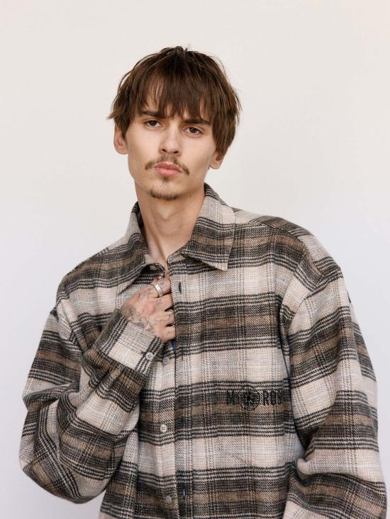  마틴로즈 긴팔 셔츠 마틴 로즈 체크 롱슬리브 오버셔츠 브라운 - MARTINE ROSE