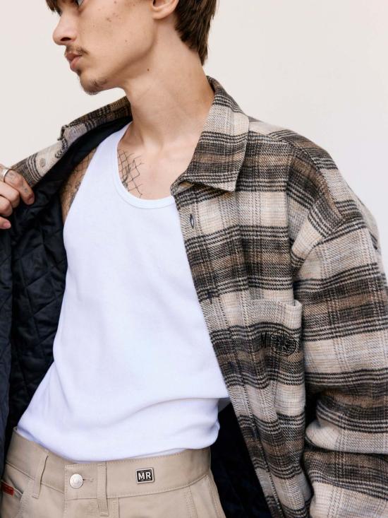  마틴로즈 긴팔 셔츠 마틴 로즈 체크 롱슬리브 오버셔츠 브라운 - MARTINE ROSE