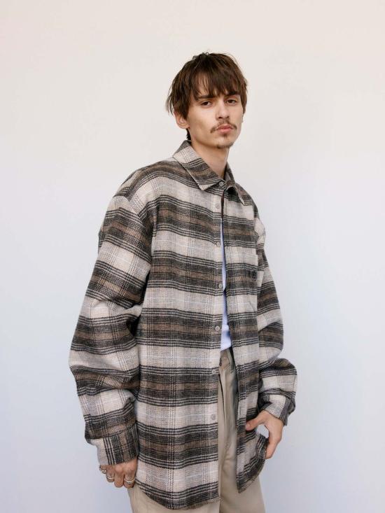  마틴로즈 긴팔 셔츠 마틴 로즈 체크 롱슬리브 오버셔츠 브라운 - MARTINE ROSE