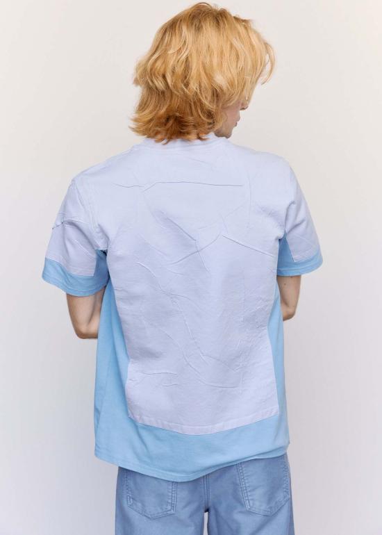  마르니 반팔 티셔츠 Marni Trompe L'oeil 더블 티셔츠 블루/라일락 - MARNI