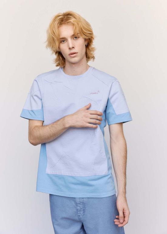  마르니 반팔 티셔츠 Marni Trompe L'oeil 더블 티셔츠 블루/라일락