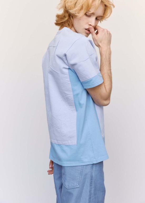  마르니 반팔 티셔츠 Marni Trompe L'oeil 더블 티셔츠 블루/라일락 - MARNI