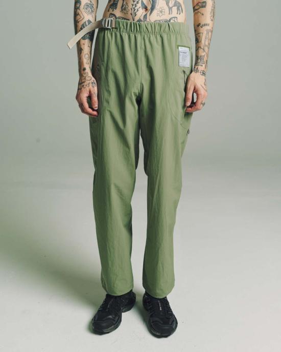  새티스파이 트레이닝/조거 팬츠 Satisfy Running Oil Peace Shell Technical Climb Pants Green