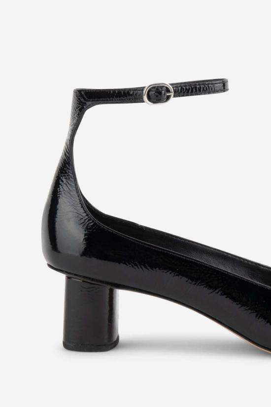  인텐셔널리 블랭크 힐/펌프스 "의도적으로." 와일드 앵클 스트랩 힐 블랙/화이트 - INTENTIONALLY BLANK