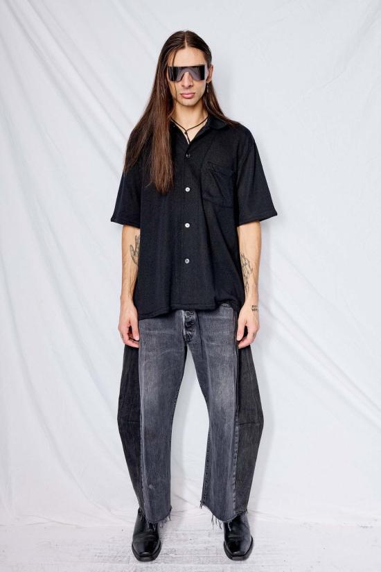  아워레가시 반팔 셔츠 Our Legacy 블랙 부클 박스  반팔 블랙 - OUR LEGACY