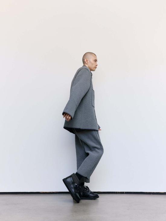  맨틀 자켓 누비 셔츠재킷 차콜 - MAN-TLE