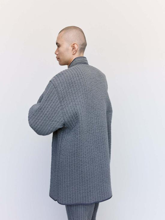  맨틀 자켓 누비 셔츠재킷 차콜 - MAN-TLE