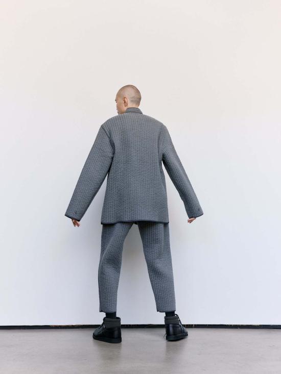  맨틀 자켓 누비 셔츠재킷 차콜 - MAN-TLE