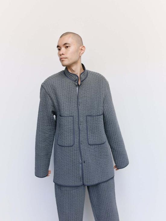  맨틀 자켓 누비 셔츠재킷 차콜 - MAN-TLE