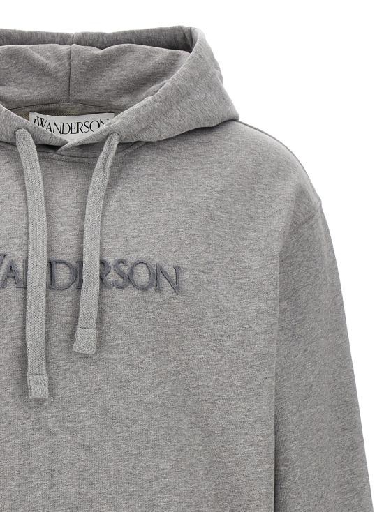 25FW JW앤더슨 로고 패치 포켓 후드 티셔츠 JW0214PG1632907 Gray - JW ANDERSON