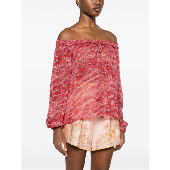 25SS 이자벨마랑에뚜왈 블라우스 C1J07E HT0346FB 70RD RED PINK - ISABEL MARANT ETOILE