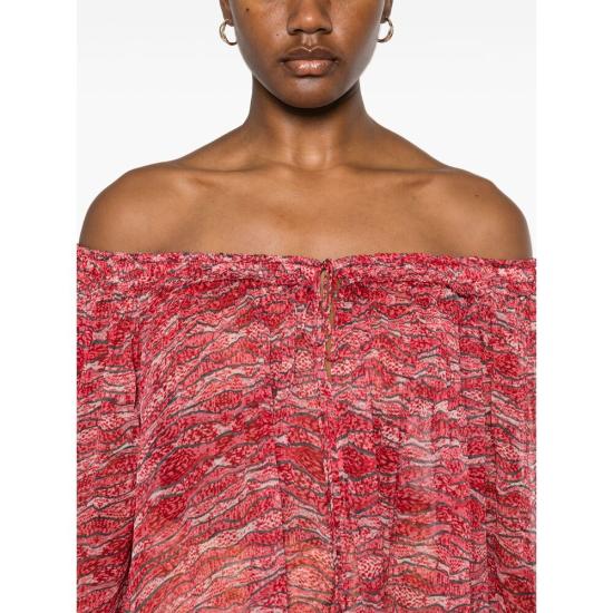 25SS 이자벨마랑에뚜왈 블라우스 C1J07E HT0346FB 70RD RED PINK - ISABEL MARANT ETOILE